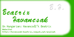 beatrix havancsak business card